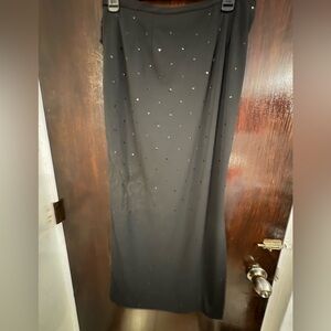Bundle 3 for $15. Black Vintage Embellished Maxi Skirt — Evening Ready. Size 8.